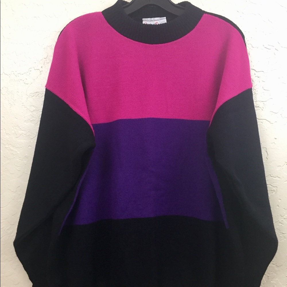NWOT 90s Vintage Color Block Pull Over Sweater